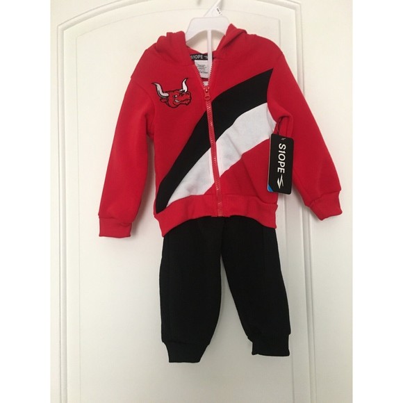 S1OPE Toddler Boys 2-Piece Jogging Suit Size 24 Months Red Black & White - Picture 2 of 8